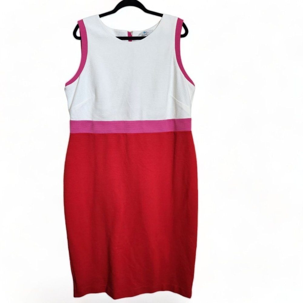 Boden Red and White Colorblock Dress